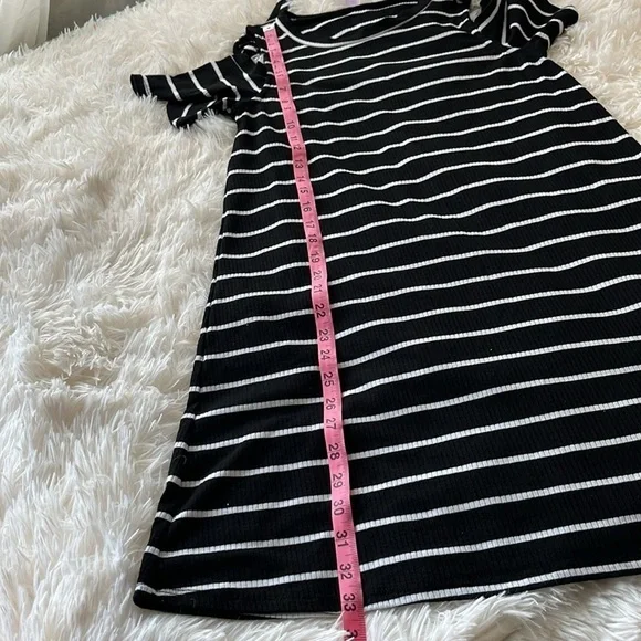 Alya - Women’s Black and White Striped Summer Dress size M - Picture 6 of 7